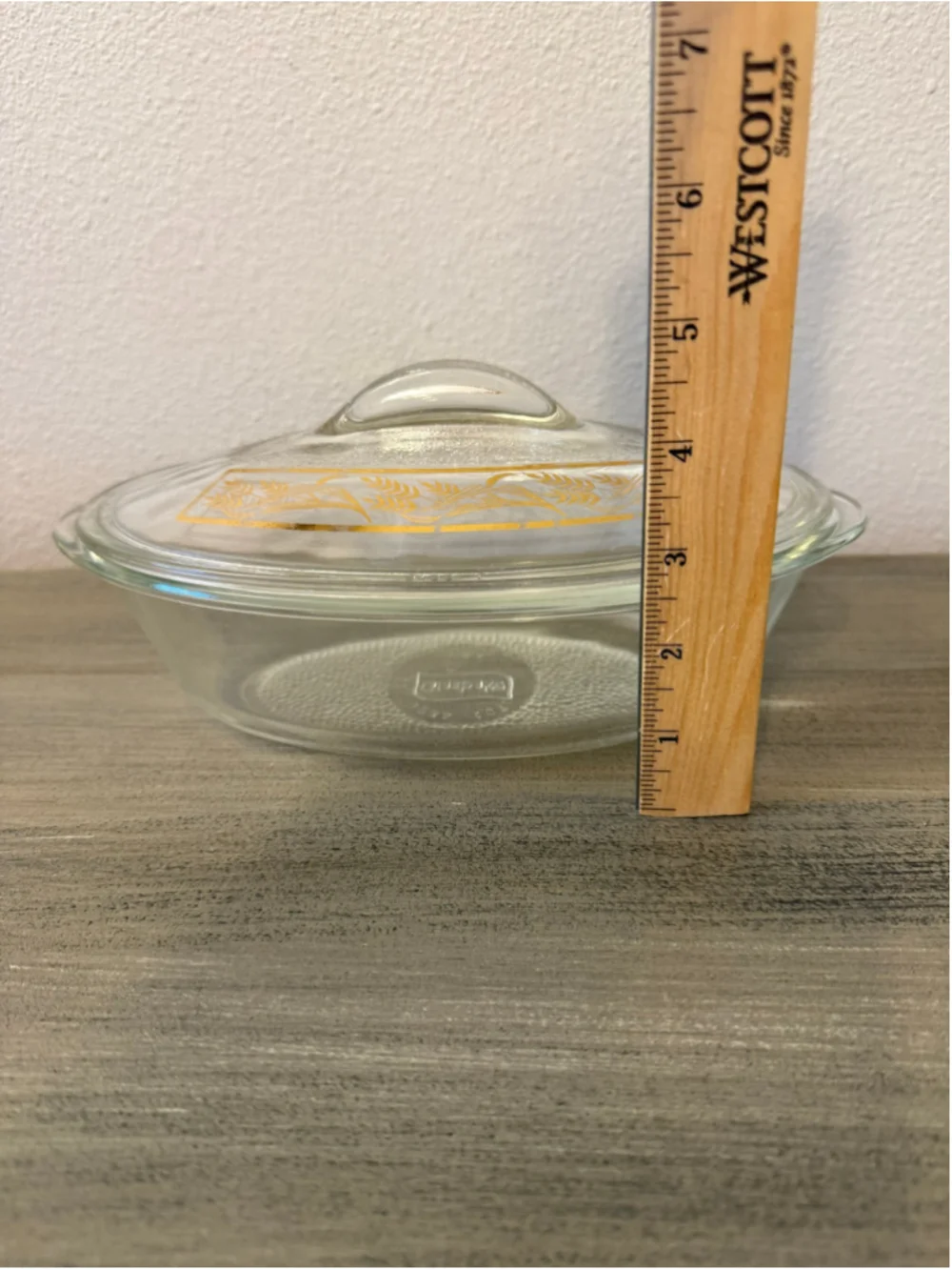 Vtg Mid-Century Glasbake Golden Wheat Casserole Dish J-235 J-2275 1 QT 10